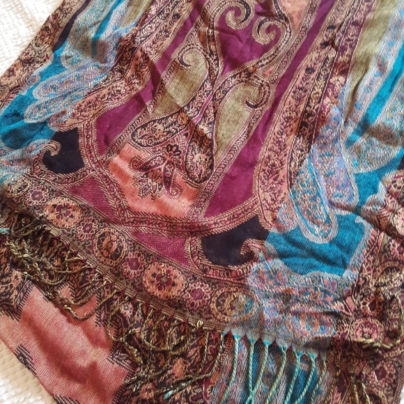 Multi Colored Paisley Pashmina - Picture 1 of 4
